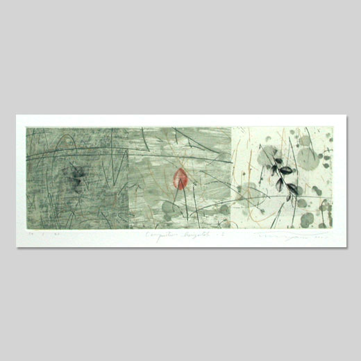 Composition horizontale 2001 - I / 10cmx30cm / eau-forte / tirage  40