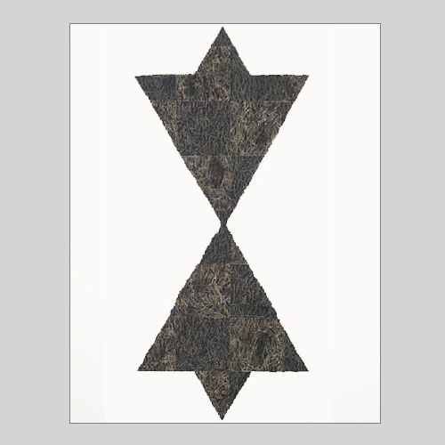 Illusion infinie - Composition triangle 2004 - I / 77cm x 52cm / eau-forte carborundum sur bois